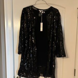 Chico's Black Sequin Blazer
